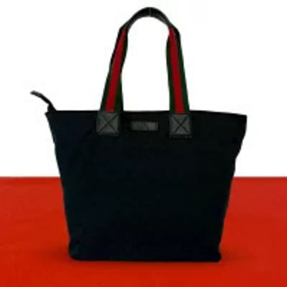 Gucci Sherry GG Canvas Leather Tote Bag Black